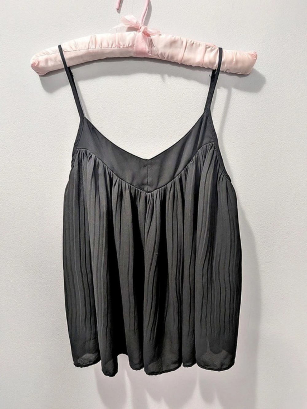 Dark Coquette Doll Pleated Black Camisole Size Small/Med Like New